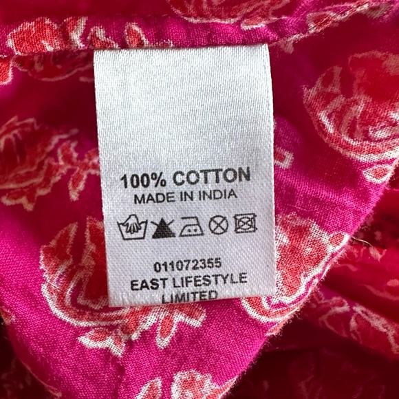 EAST ARTISAN with ANOKHI Floral Cotton Tunic Dress Top Size 10 Colors Pink Gold - Picture 12 of 15